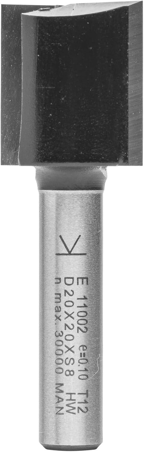ENT 11002 Nutfräser HW, Schaft (S) 8 mm, Durchmesser (D) 20 mm, NL 20 mm, SL 32 mm, GL 52 mm, mit Ha