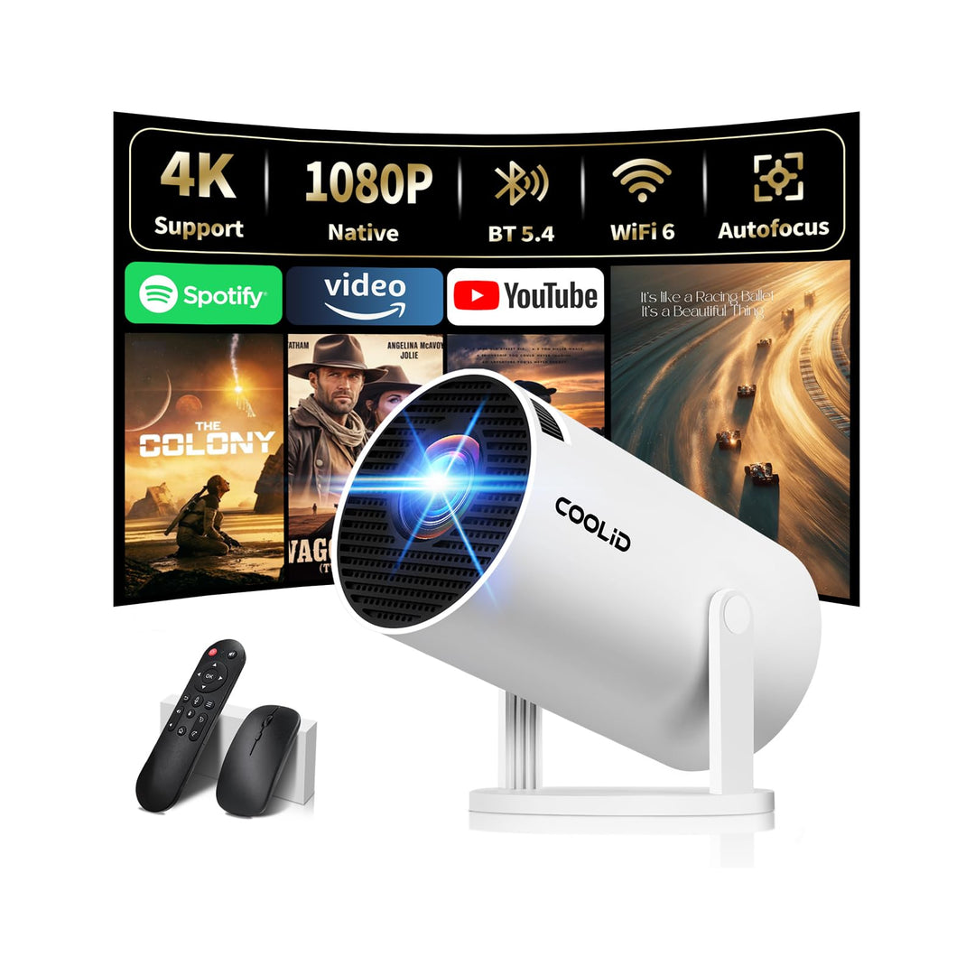 Mini Beamer Unterstützt 4K 1080P 2026 Neuer Tragbarer Projektor mit 5G WiFi 6 und BT 5.4 Beamer Klei