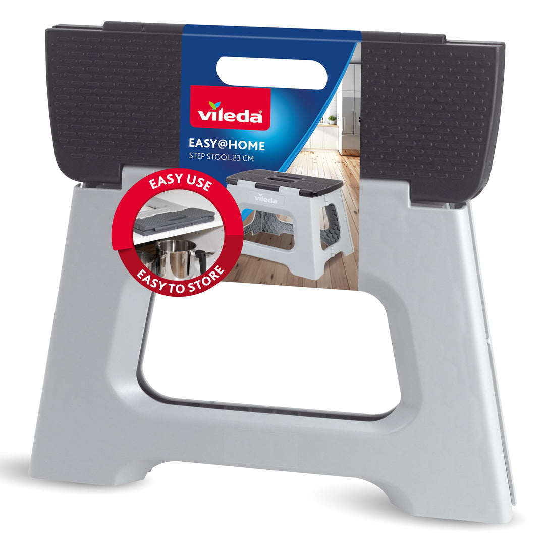 Vileda Tritthocker klappbar 23cm - für Erwachsene & Kinder bis 150kg - Inkl. Anti-Rutsch-Beschichtun