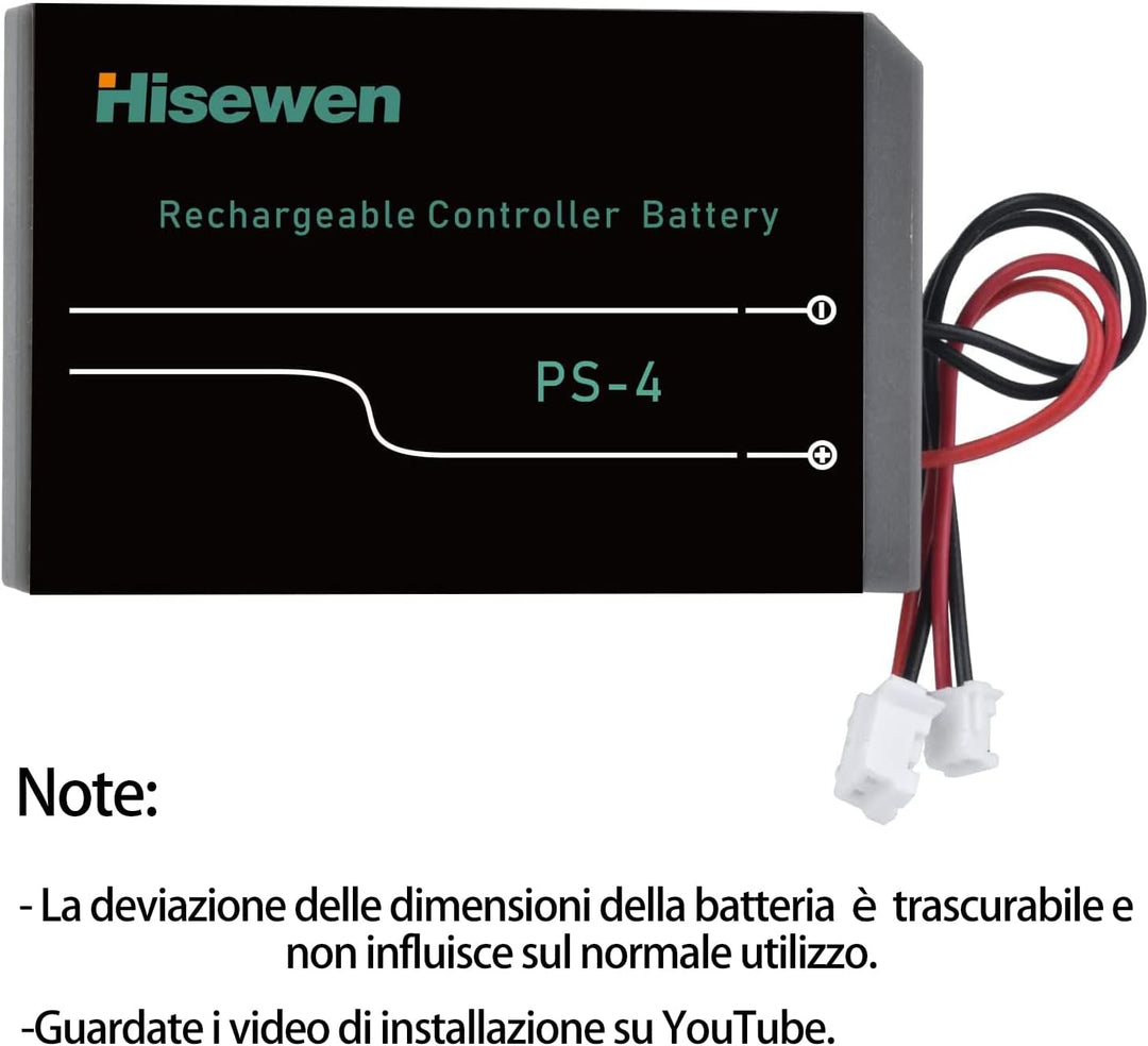 PS4 Controller Akku, Hisewen 2Pack 2000mAh PS4Pro LIP1522 KCR1410 Akkus für Sony Playstation 4 Duals
