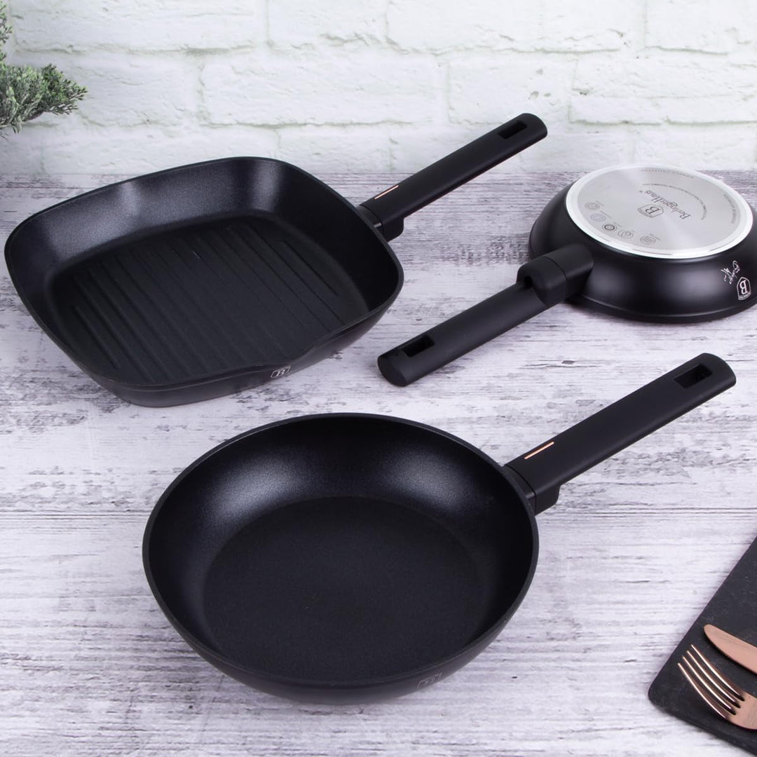 trends4cents Berlinger Haus BH/7096 Monaco Collection Bratpfannen Set 3 tlg. in schwarz Grillpfanne