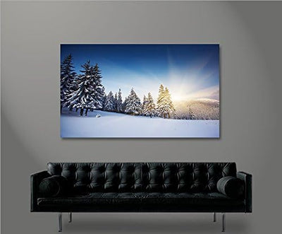 islandburner Bild Bilder auf Leinwand Winterlandschaft Alpen Berge Schnee 1p XXL Poster Leinwandbild