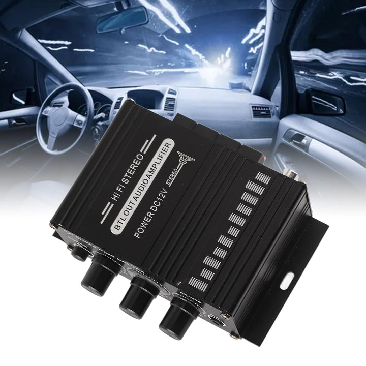 Stereo-Verstärker 12 V, Auto-Stereo-Audio-Verstärker, Auto-Audio-Subwoofer-Verstärker, Tragbarer Min