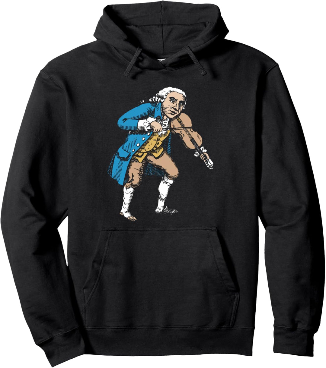 Funny George Washington Fiddle Violin Vintage Design Pullover Hoodie