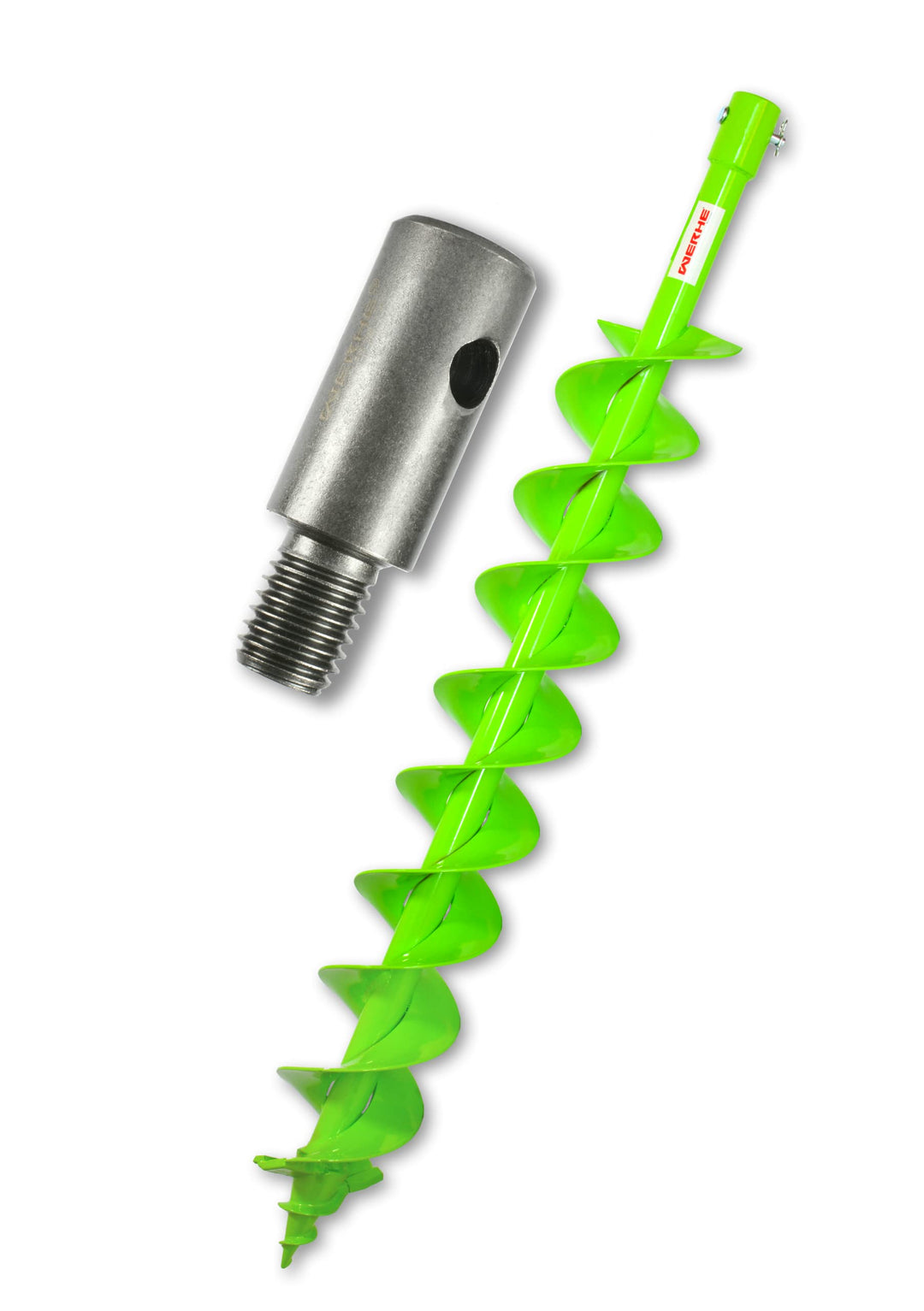 WERHE® Profi Bohrer Vollstahl, Erdbohrer für bohrmaschine 100 mm DoppelWelle Extreme robust mit m14