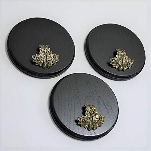 3 Stück Keilerschild Keilerbrett Gewaffbrett Trophäenschild rund dunkel AF 15 cm mit 3 x Eichenlaub