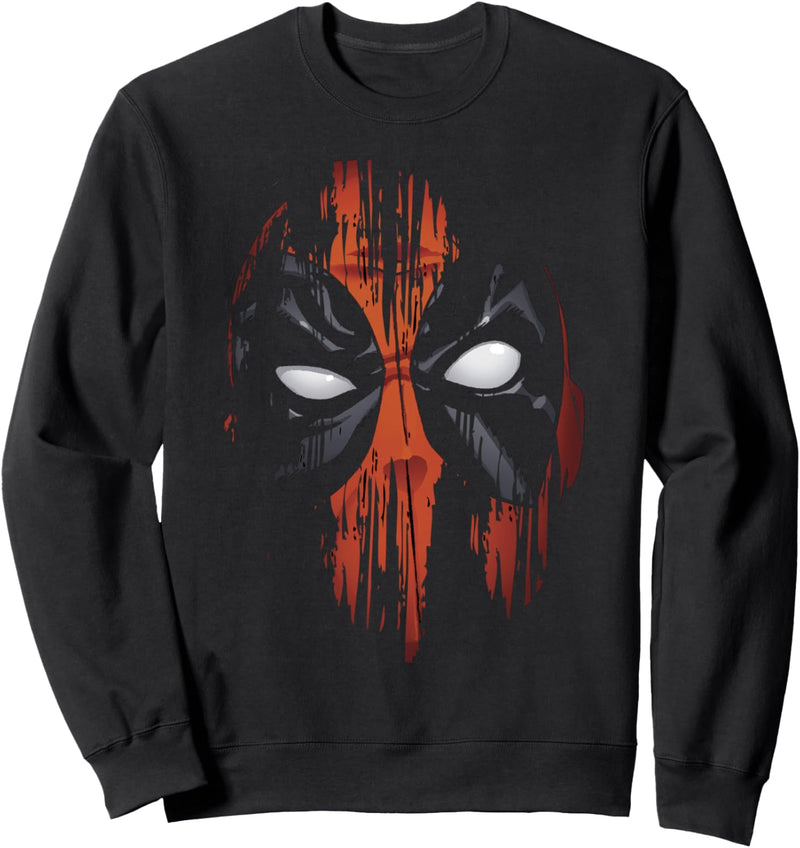 Marvel Deadpool Painted Face Distressed Hero Portrait Sweatshirt