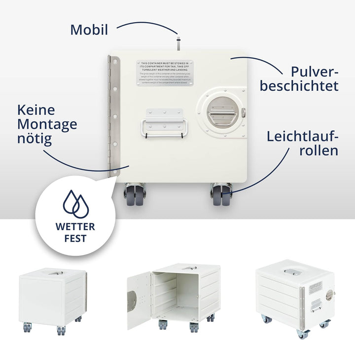 Rollcontainer mit Schubladen, Metallschrank, mobiler Aktenschrank, Schubladenschrank, Industrial Möb