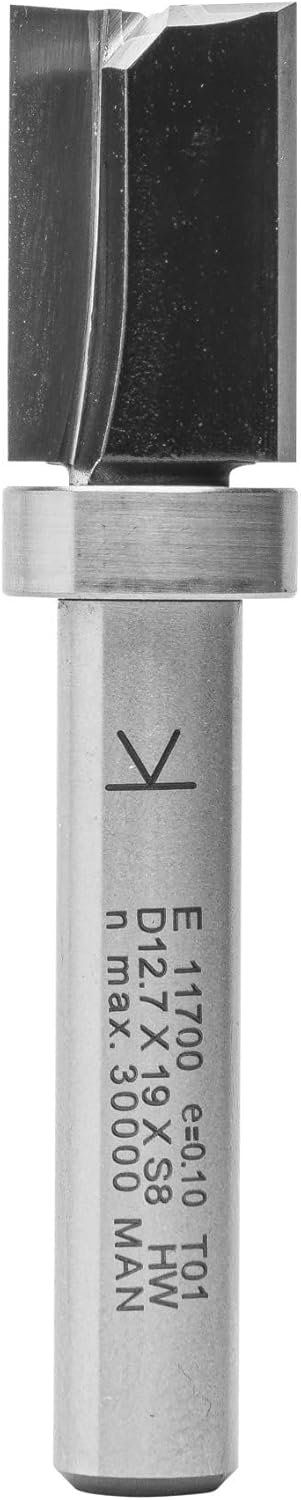 ENT 11700 Bündigfräser HW für Milescraft Zinkenschablone, Durchmesser (D) 12,7 mm, NL 19 mm, S 8 mm,