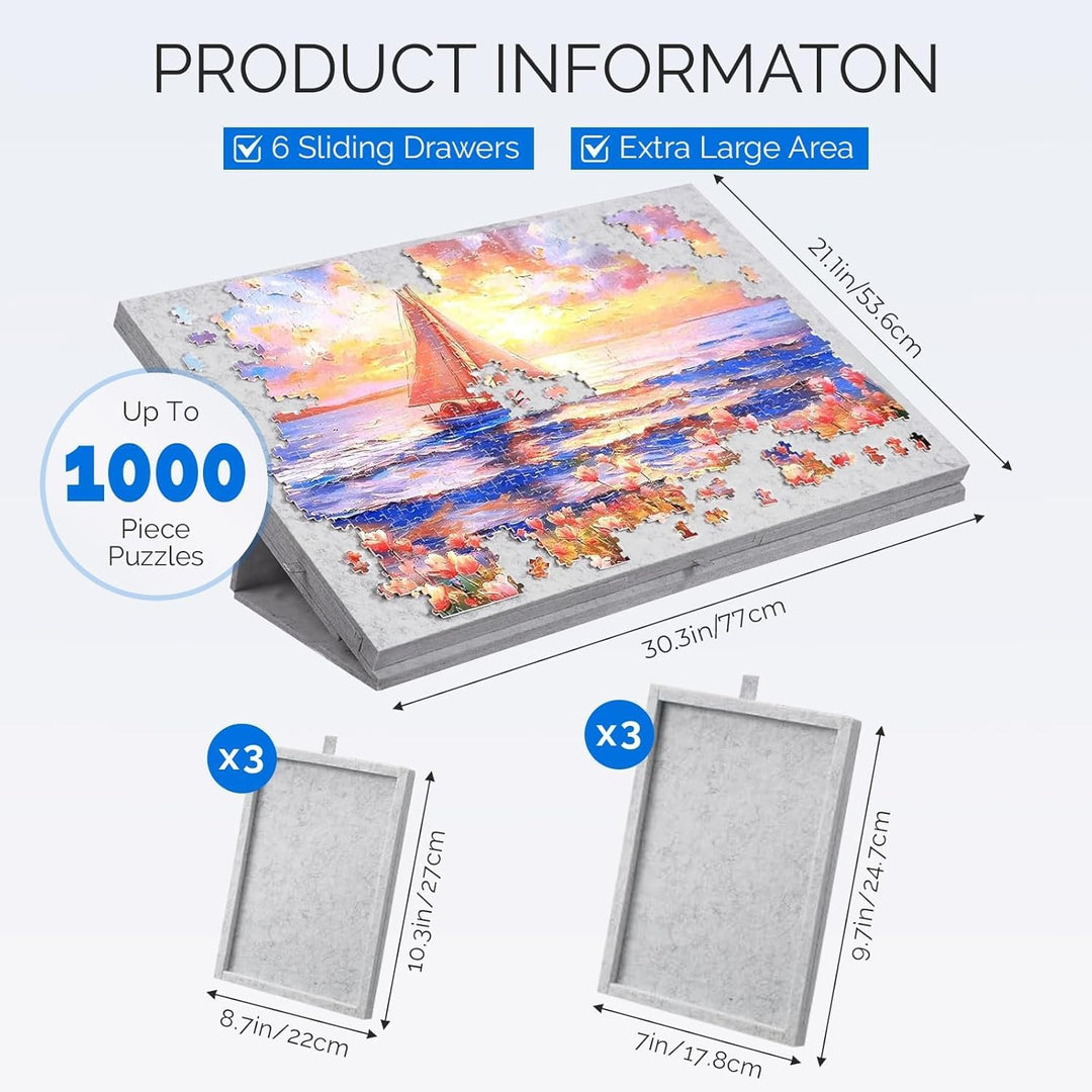 1000 Teile Puzzlebrett Grau, Grau