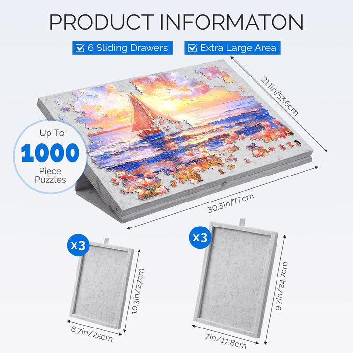 1000 Teile Puzzlebrett Grau, Grau
