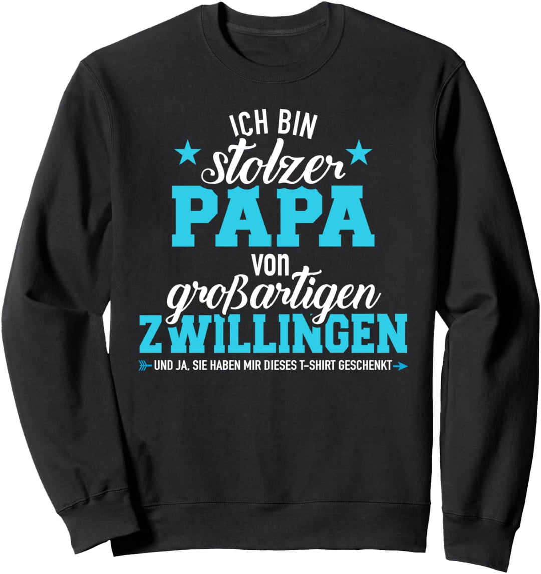 Stolzer Papa Vater Zwillinge lustiges Geschenk Spruch Sweatshirt