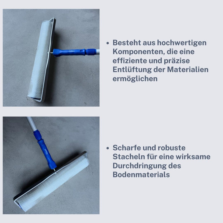 50cm Stachelwalze Entlüftungsroller Nivellierwalze Igelwalze Nagelroller + Bügel (11mm Stachellänge)