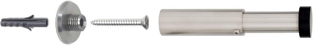 EVI HERRAJES Verstellbarer Türstopper aus Messing 88-120mm, Installation mit Schraubsockel (Edelstah