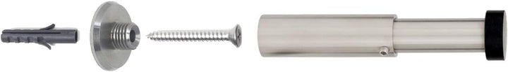 EVI HERRAJES Verstellbarer Türstopper aus Messing 88-120mm, Installation mit Schraubsockel (Edelstah