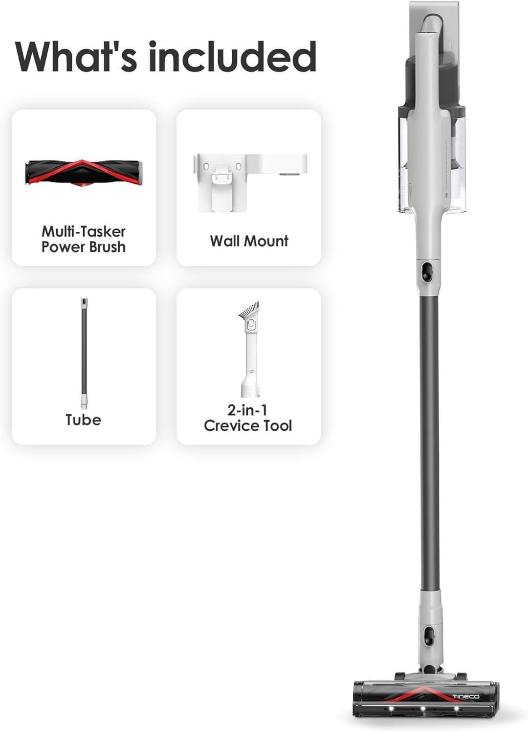 Tineco A30S Akku Staubsauger, Kabelloser Stabstaubsauger 160W 20000pa 60 Min Laufzeit, Handstaubsaug