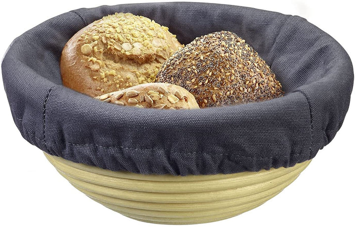 Westmark Bezug für Gärkörbchen, Für runde Körbchen, Ø: 20,5 cm, Baumwolle, Anthrazit, 3209226A Ø 20,
