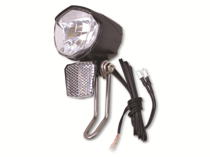 LED-Scheinwerfer für Anschluss an Dynamos 70 LUX - Fahrrad Lampe vorne STVZO zugelassen - mit Reflek