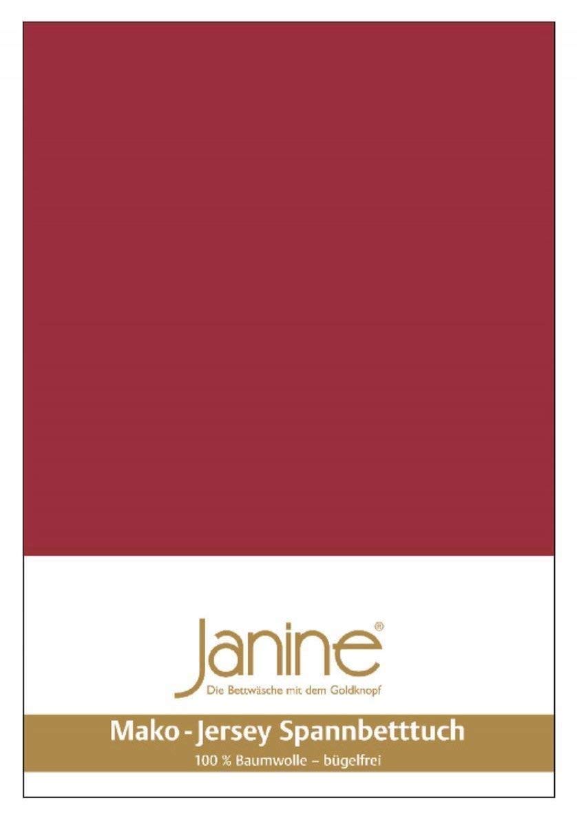 Janine Spannbetttuch 5007 Mako Jersey 180/200 bis 200/200 cm Granat Fb. 71 180/200 cm - 200/200 cm G