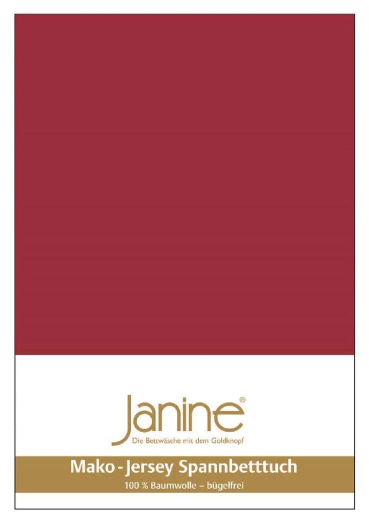 Janine Spannbetttuch 5007 Mako Jersey 180/200 bis 200/200 cm Granat Fb. 71 180/200 cm - 200/200 cm G