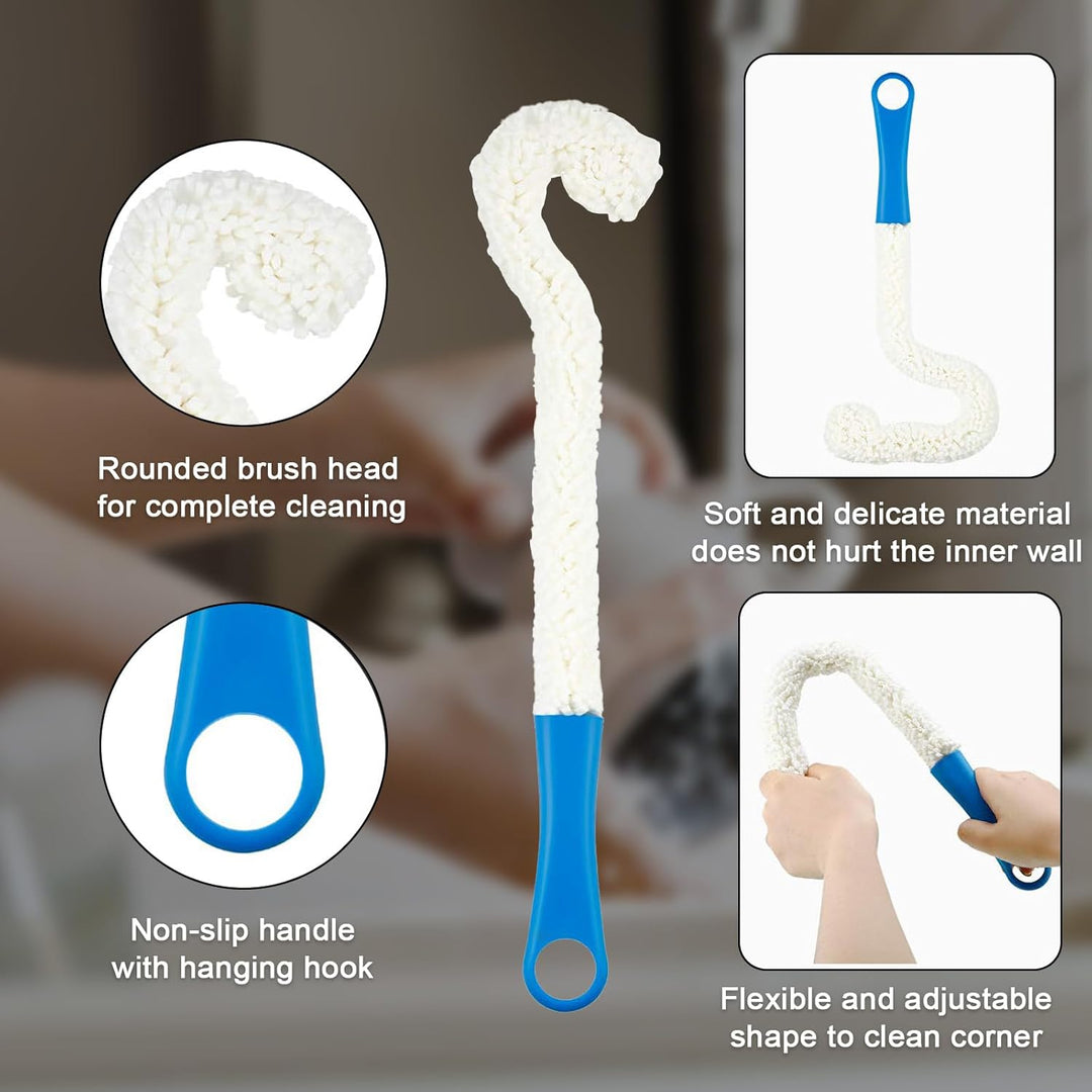 Dekanter-Reinigungsbürsten-Set, flexibles Flaschenbürsten-Set mit Reinigungsperlen für Weindekanter,