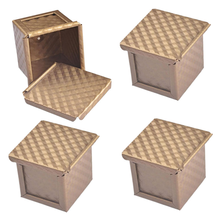 Pullman Kastenform mit Deckel, 4 Stück antihaftbeschichtete Mini-Brotbackform 2, 4 x 2
