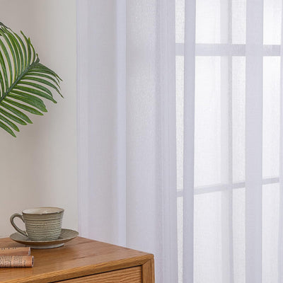MIULEE 2er Set Sheer Voile Vorhang mit Ösen Transparente Gardine aus Voile Polyester Ösenschal Trans