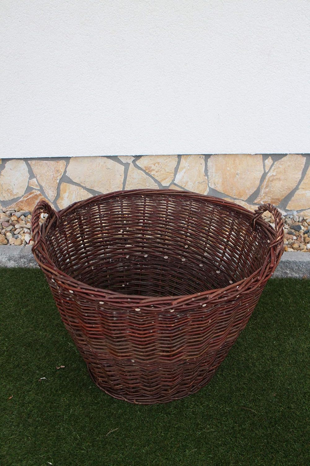 Marcus Erntekorb aus Weide mit Henkel Weidenkorb Obstkorb Gartenkorb Kartoffelkorb Holzkorb Kaminhol