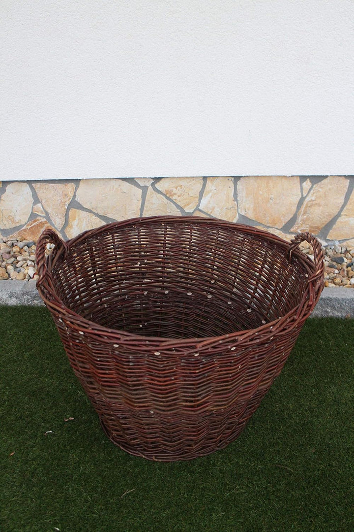 Marcus Erntekorb aus Weide mit Henkel Weidenkorb Obstkorb Gartenkorb Kartoffelkorb Holzkorb Kaminhol