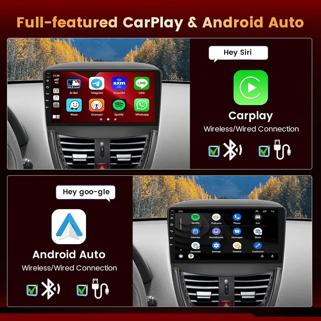 【Qualcomm】 8 Kern 4+64 GB Android 15 Autoradio für Peugeot 207 2005-2015 Wireless Carplay Android Au