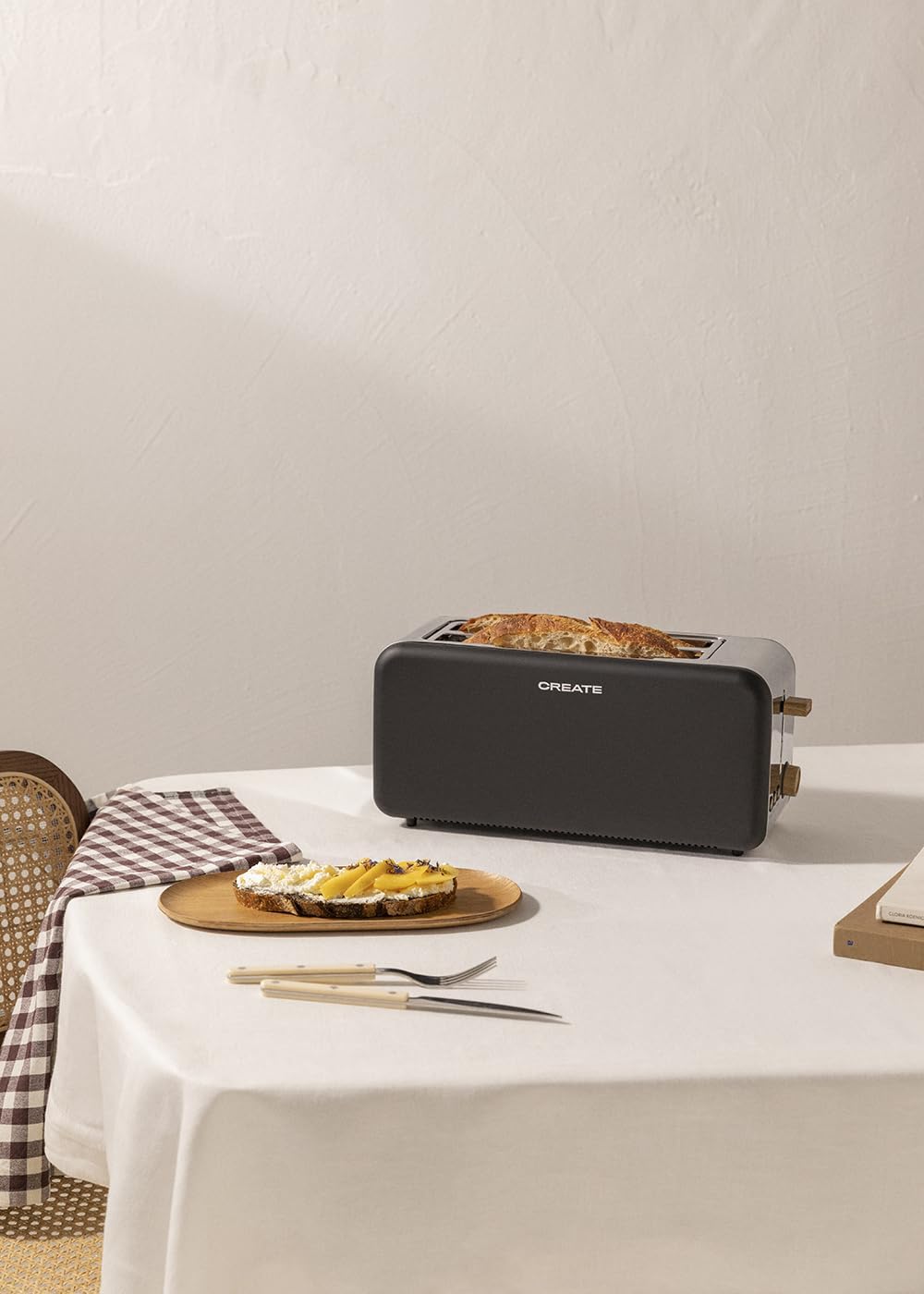 CREATE/PACK TOAST RETRO XL + KETTLE RETRO L/Wasserkocher 1,7L und Toaster mit 3 Toast-Stufen in Schw