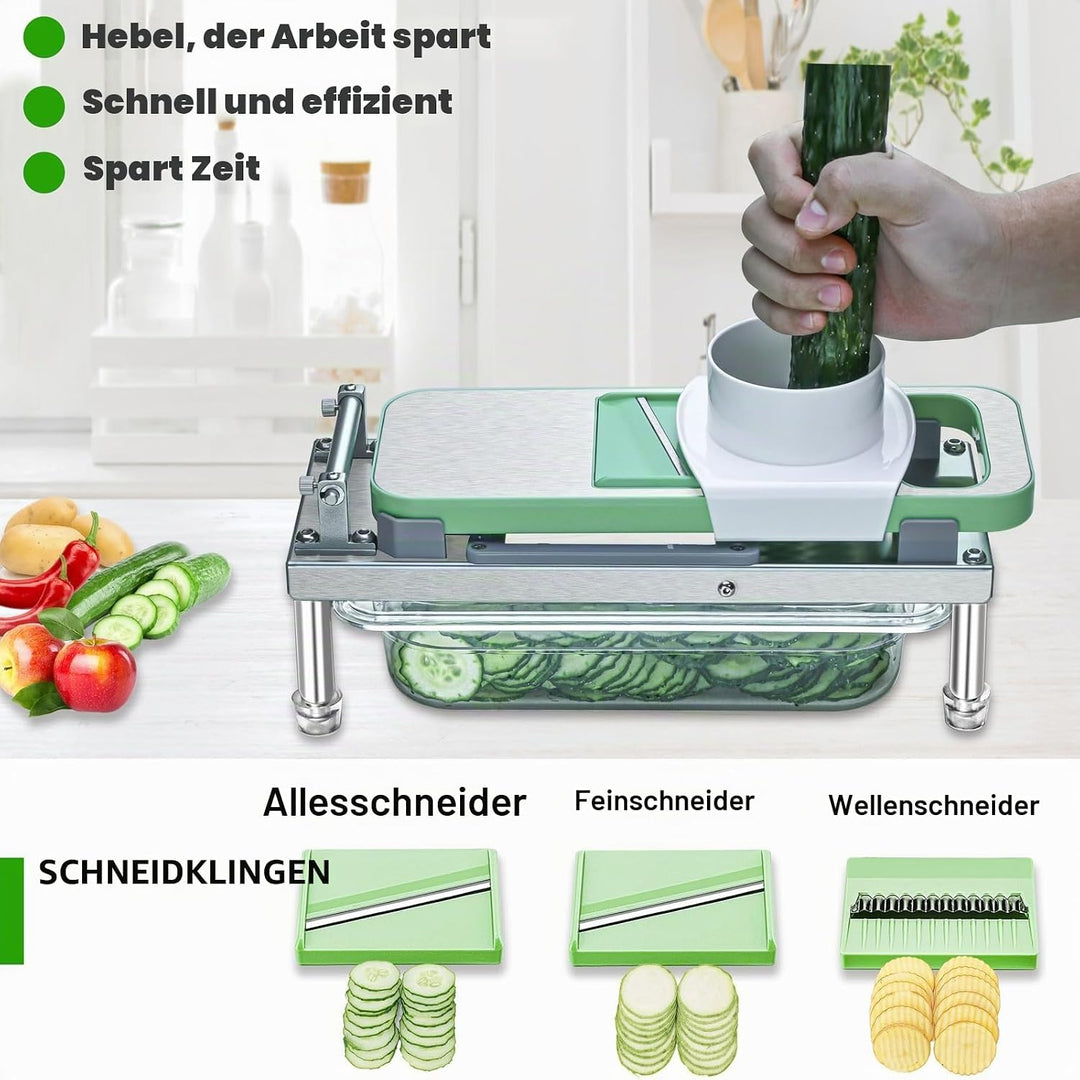 Gemüseschneider, Gemüsezerkleinerer mit 10 Klingen, Zwiebelschneider mit Behälter, Pro All-in-1 Food