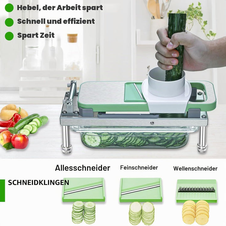 Gemüseschneider, Gemüsezerkleinerer mit 10 Klingen, Zwiebelschneider mit Behälter, Pro All-in-1 Food