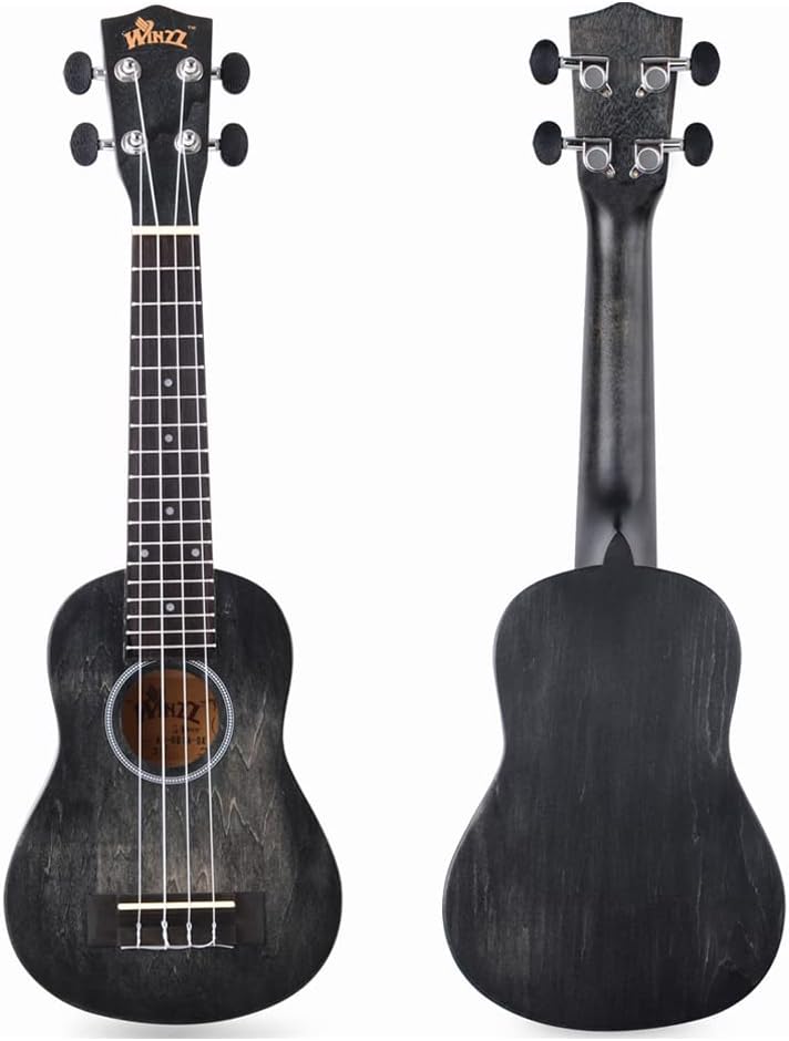 Winzz 21" Sopran Ukulele Anfänger Set Kinderm Erwachsene, Einzigartiges Farbdesign, mit Tasche, Stim