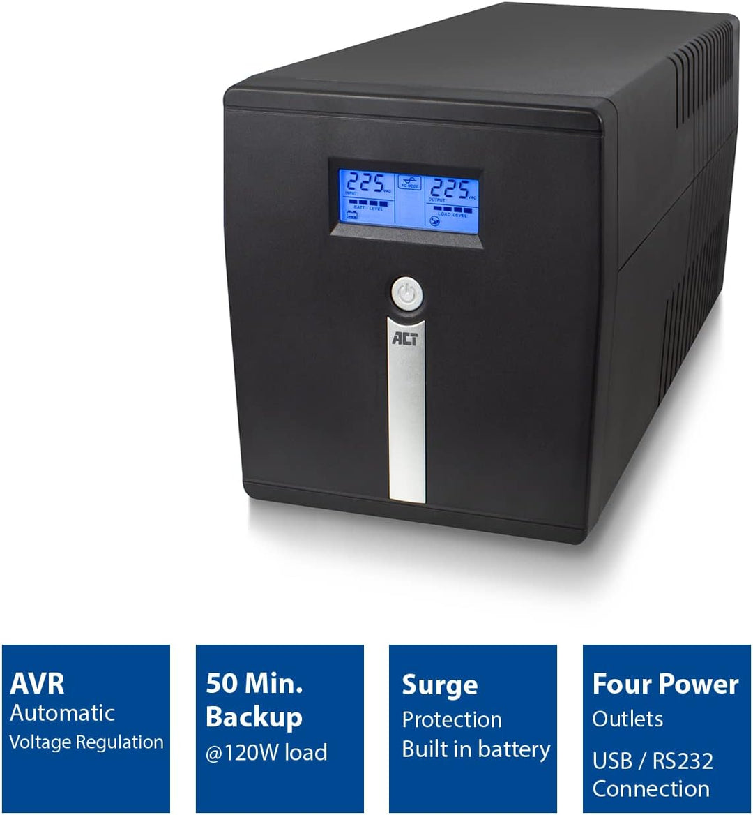 ACT Back-up USV Unterbrechungsfreie Stromversorgung Line Interactive, 1000VA Batterie UPs Power Supp