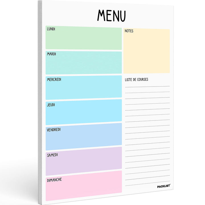 Planificateur de Repas Hebdomadaire et Liste de Courses - Planificateur de Nourriture 52 feuilles po