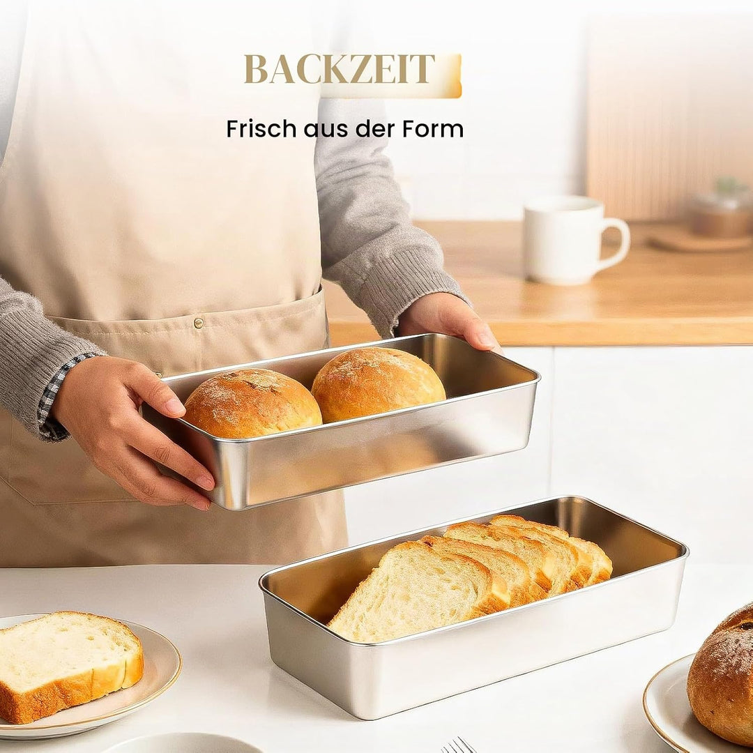 VINATO 2 Stücke Backblech,Edelstahl Backblech Klein Ofenblech,Rechteckig Edelstahlbackbleche für Las