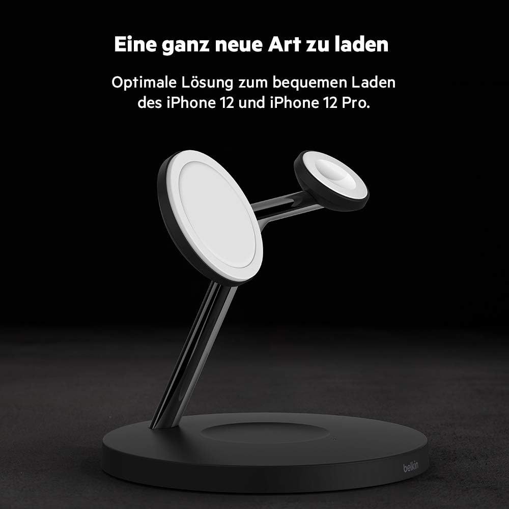 Belkin BoostCharge Pro drahtloses 3-in-1-Ladegerät mit MagSafe für iPhone 15, 14, 13, 12 + Apple Wat