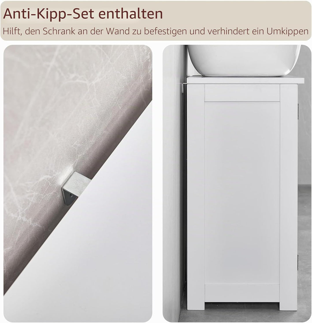Bath Vida Priano Waschbecken-Unterschrank für Badezimmer, bodenstehende Aufbewahrungseinheit, weiss,