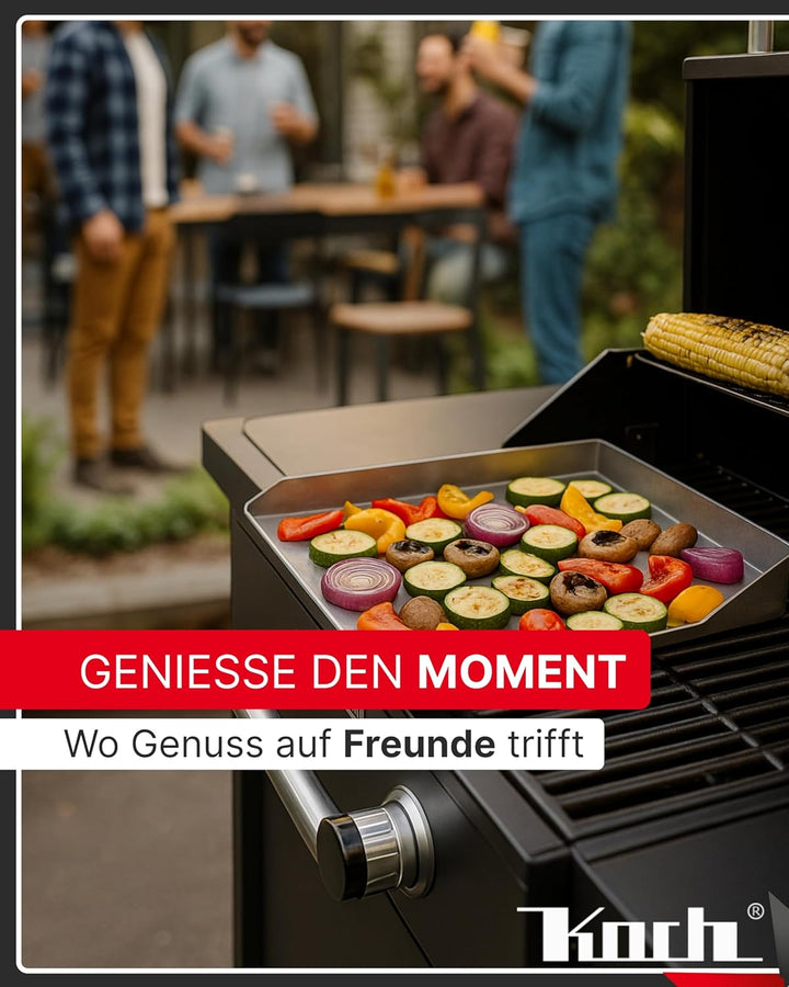 KOCH #37 PLANCHA 36 x 27 x 4cm Höhe 40mm - Grillpfanne Grillplatte Burger- Steakplatte made in Germa