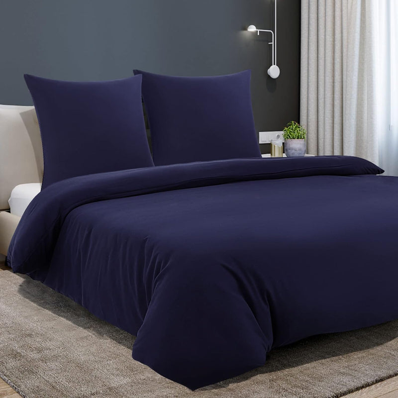PiccoCasa 3 teilig Bettwäsche 155x200cm Mikrofaser Bettwaesche Set Modern Weicher Bettbezüge + 2 Kis