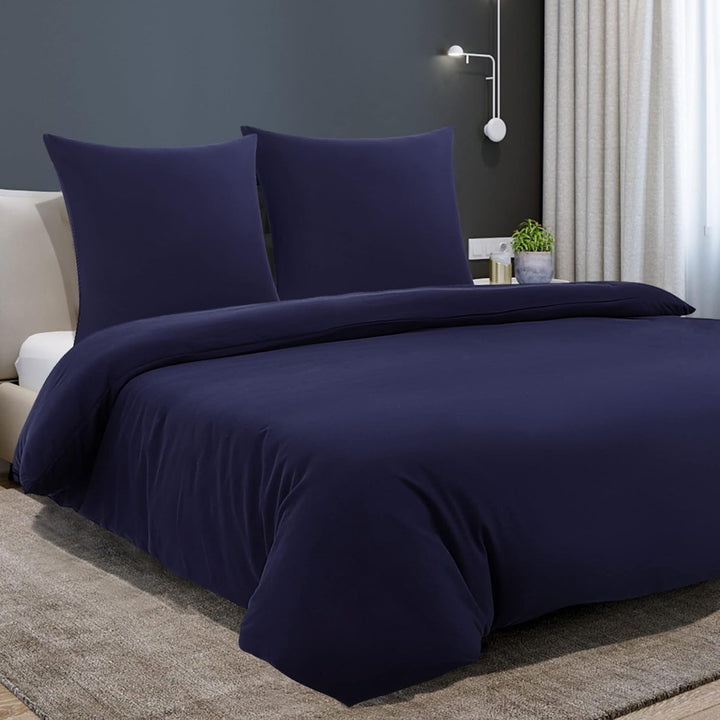 PiccoCasa 3 teilig Bettwäsche 135x200cm Mikrofaser Bettwaesche Set Modern Weicher Bettbezüge + 2 Kis