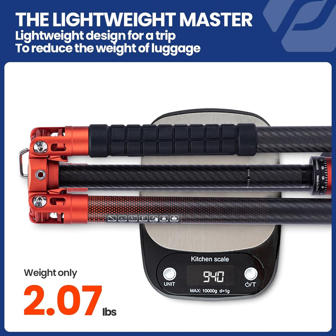 Fotopro X-Aircross 3 Reisestativ Kohlefaser 154cm mit Einbeinstativ 360 Panorama Kugelkopf Stabil 0.