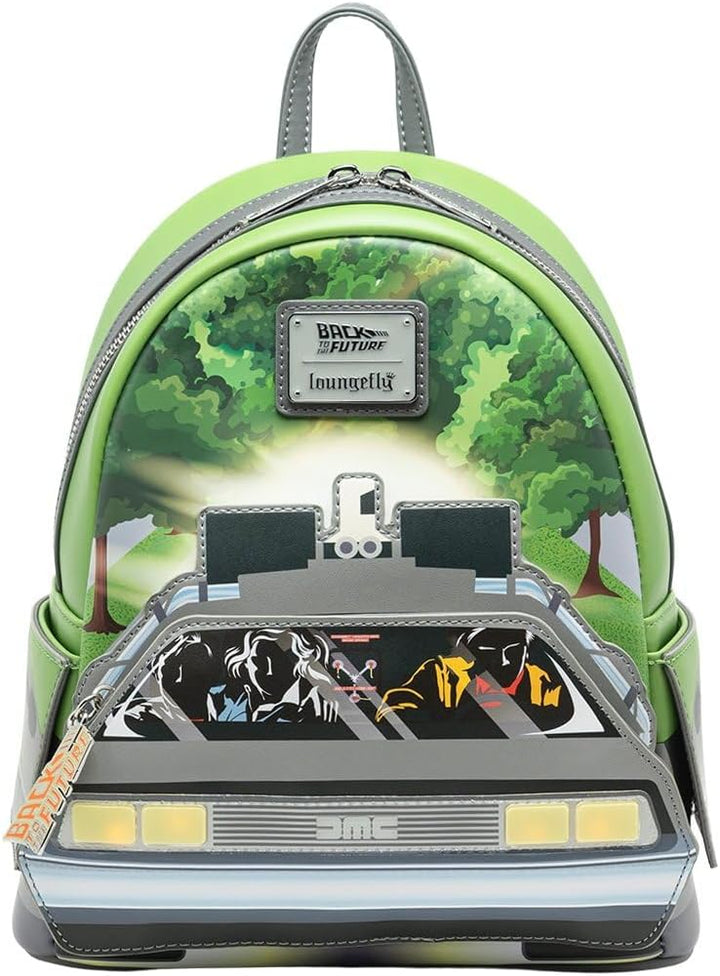 Loungefly Universal Back to the Future Light Up DeLorean Damen Rucksack, Mehrfarbig, Btfbk0007