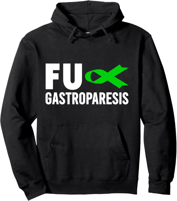 FU Gastroparesis Awareness Green Ribbon Stomach Paralysis Pullover Hoodie