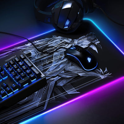 TITANWOLF - RGB Gaming Mauspad - LED Schreibtischunterlage - 800x300 mm - XXL Mousepad - LED Multi C