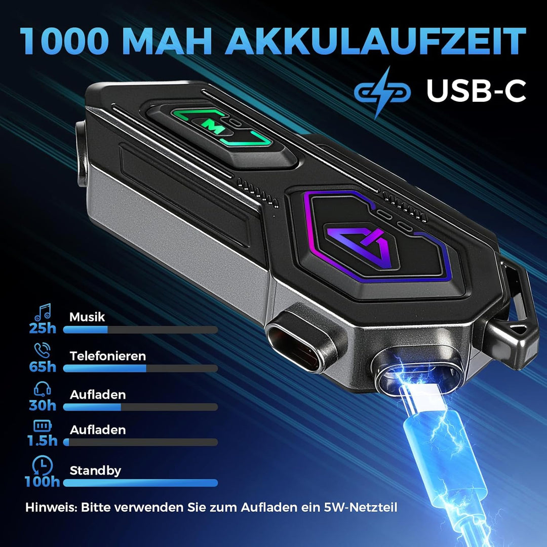 C8 Pro Motorrad Headset mit Gegensprechanlage, Helm Kommunikationssystem für 2 Personen, HD Lautspre