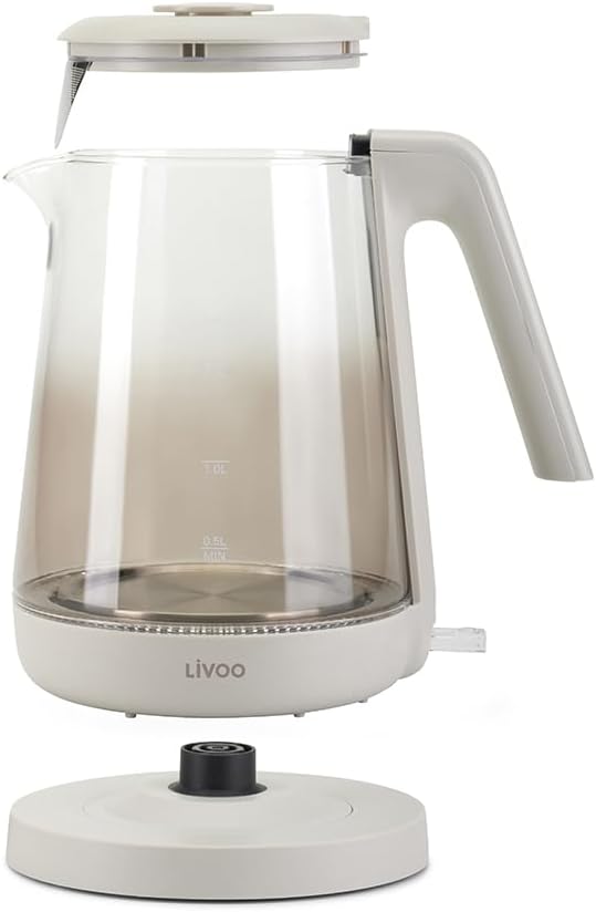 Livoo - Wasserkocher aus Glas, 1,7 l, DOD216G, 1850 W, 2200 W, Borosilikatglas, Hintergrundbeleuchtu