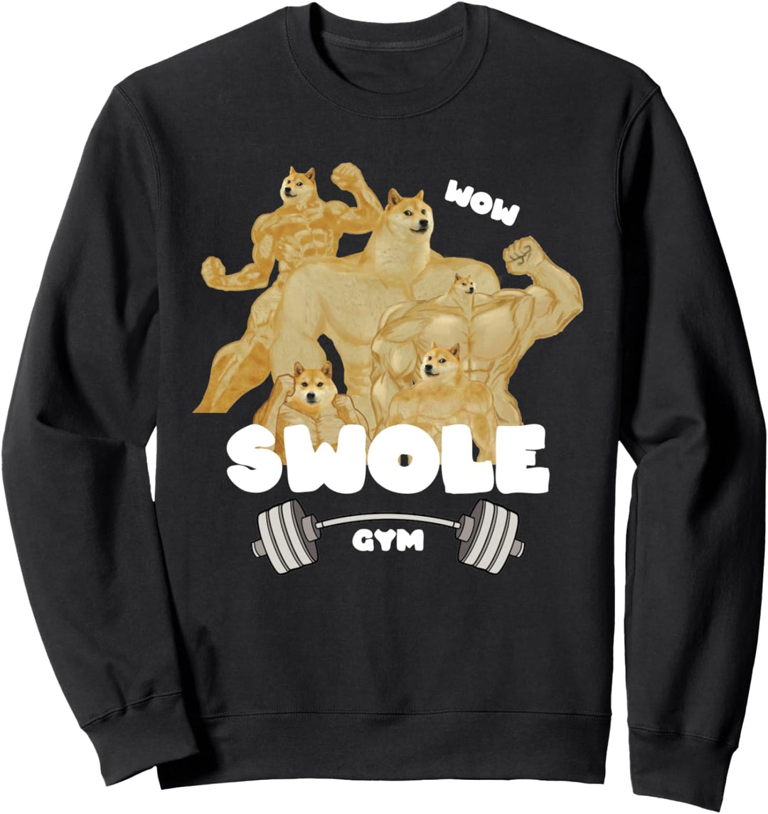 Swole Gym Swole Doge Meme Buff Doge Meme Sweatshirt