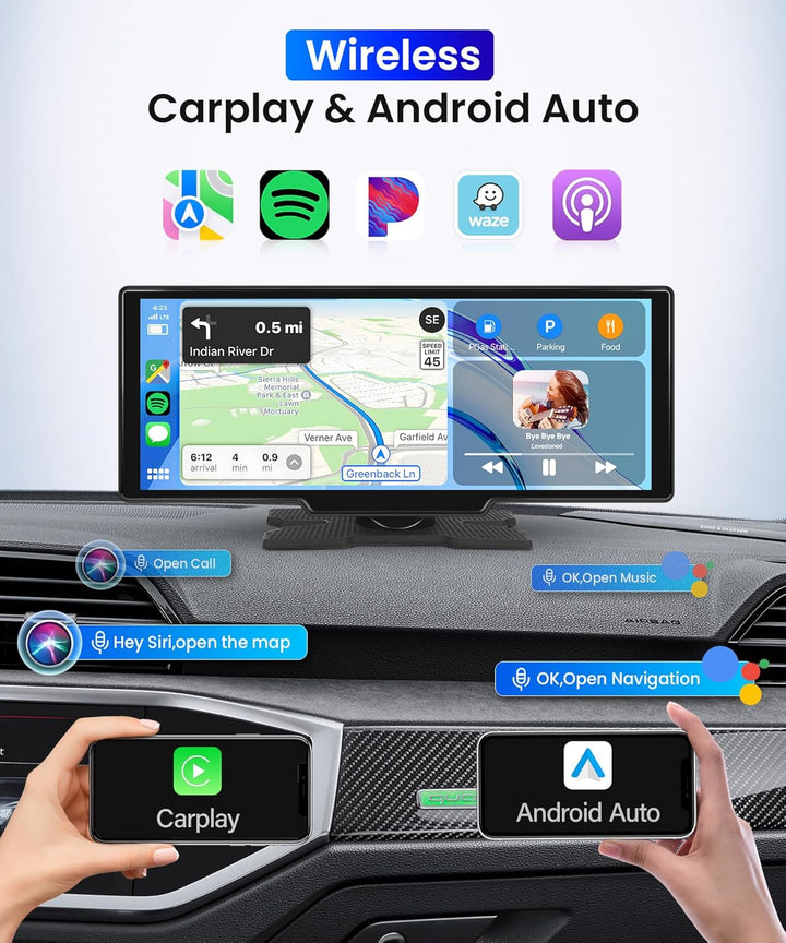 2023 Autoradio Wireless Apple Carplay und Android Auto 10.26 Zoll HD IPS Touchscreen Portable Autora